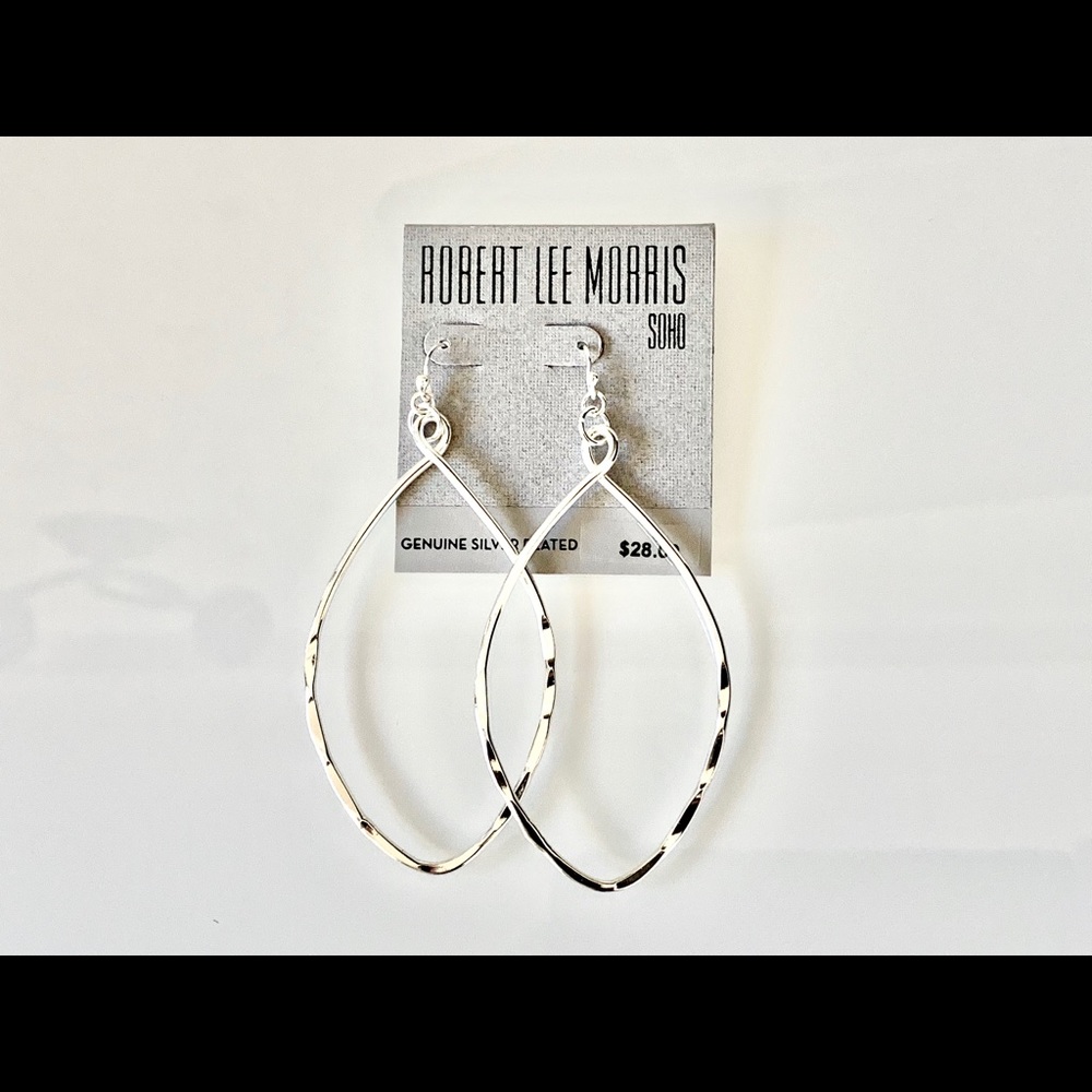 Robert Lee Morris Silver-Tone Large Oval Earrings